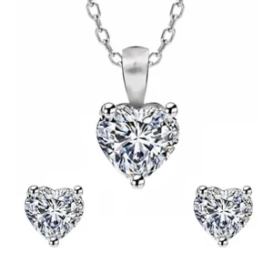 GIVA 925 Sterling Silver Anushka Sharma'S Solitaire Heart Set With Necklace & Earrings | Gifts For Women & Girls | Certified Authentic (925 Stamp) | 6-Month Warranty