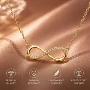 Gold Plated Infinity Pendant Necklace for girl n Women | Valentine Special